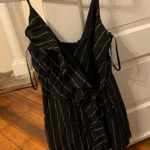 Black and white stripped romper